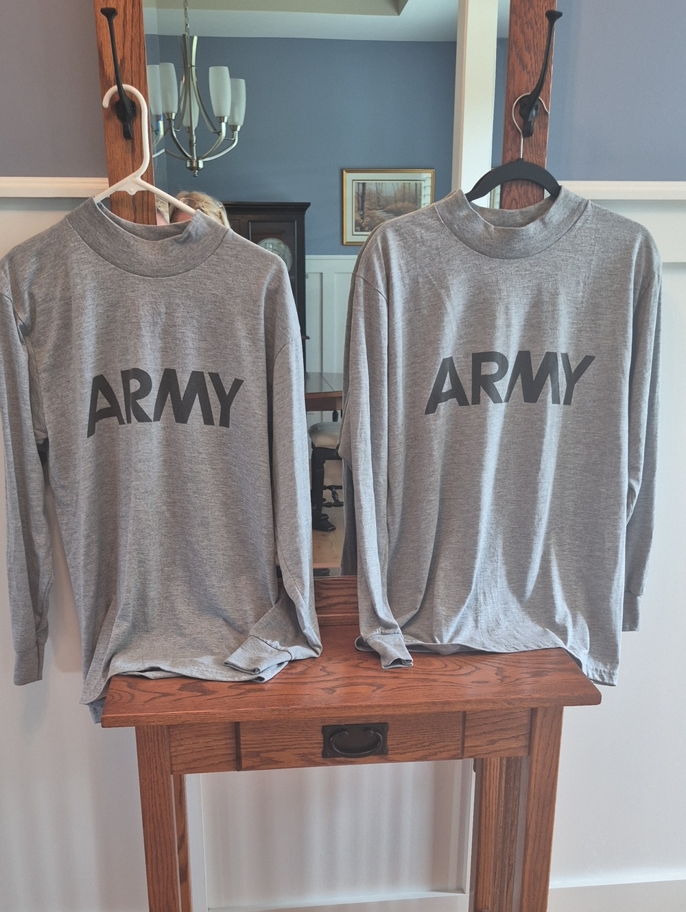 Vintage ARMY Shirt Long-Sleeve Top Both Size Small